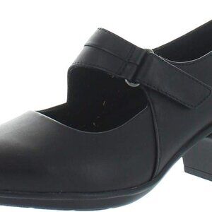 Women's Leather Pump Size 8.5 with Cushioned Ortholite Footbed & Chunky Heel